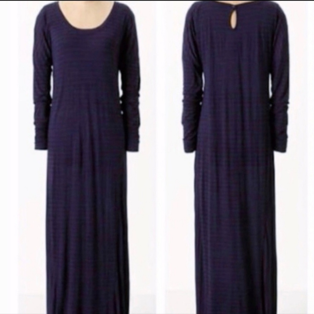 Anthropologie Allihop Striped "Turnaround Chemise Maxi" Dress Size S